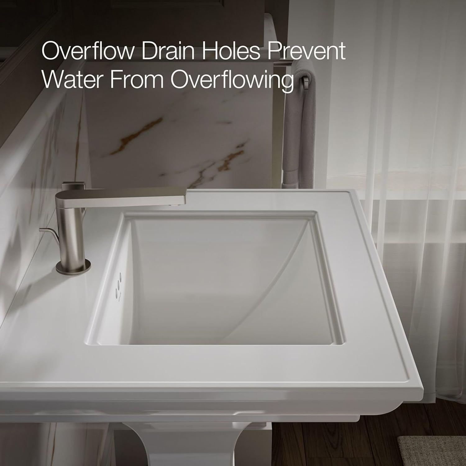 Kohler 2337-8-NY Memoirs® Stately 22-3/4' rectangular drop-in bathroom sink, Dune
