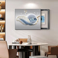 Breaker Box Cover Decorative, Electric Meter Fuse Box Cover, Modern Wall Art Painting, Crystal Ceramic Surface, Sliding or Flip-up Design, Widely Used(Blue 1,60 * 50cm/23.6 * 19.7in)