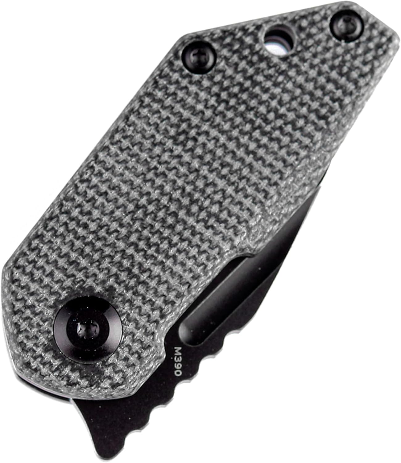 KANSEPT RIO Mini Pocket Folding Knives EDC Camping Folding Knife 1.56'' Black Stonewashed M390 Blade Pocket EDC Knife with Black Micarta Handle Everyday Carry K3044A3