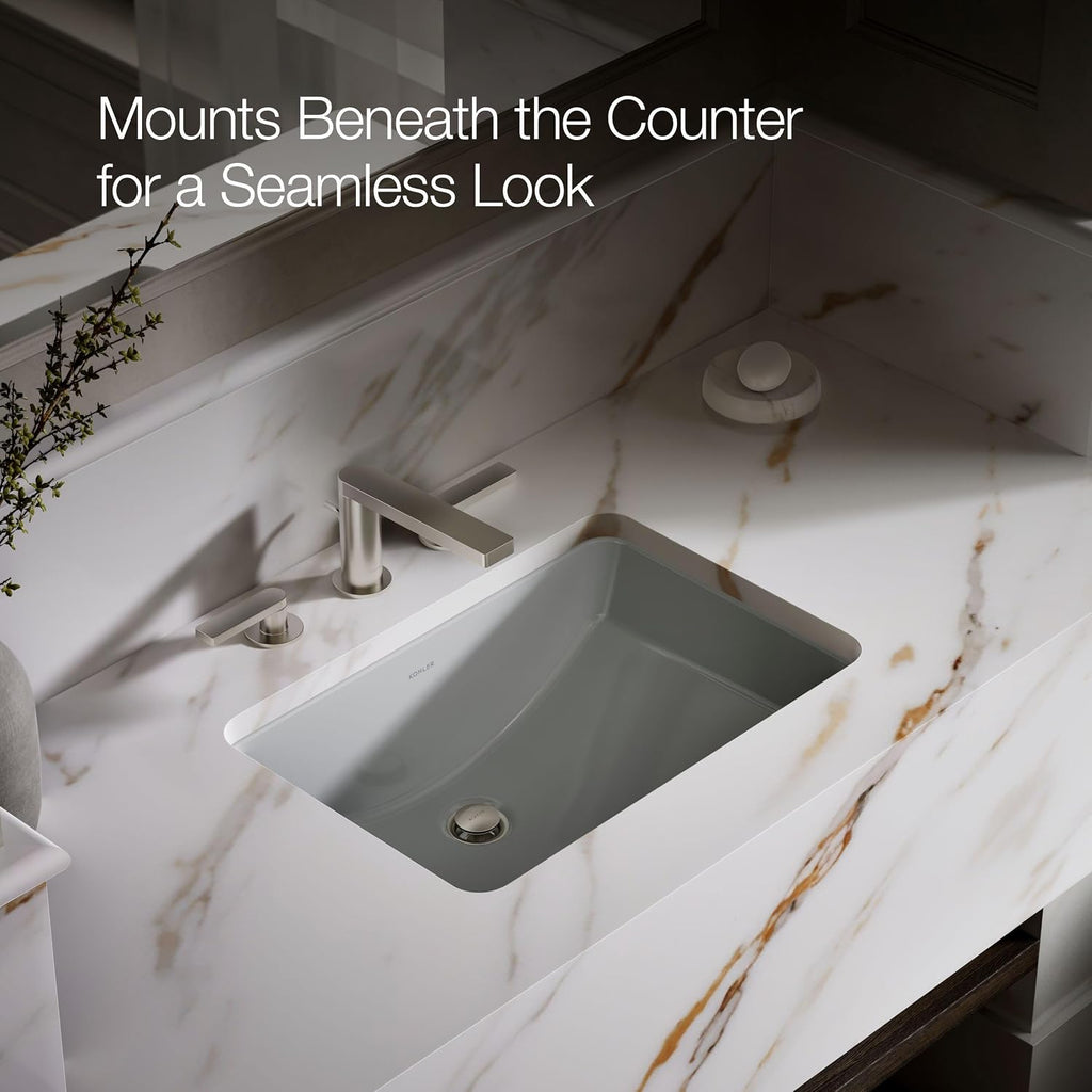 Ladena Rectangular Undermount Sink in Ice Grey