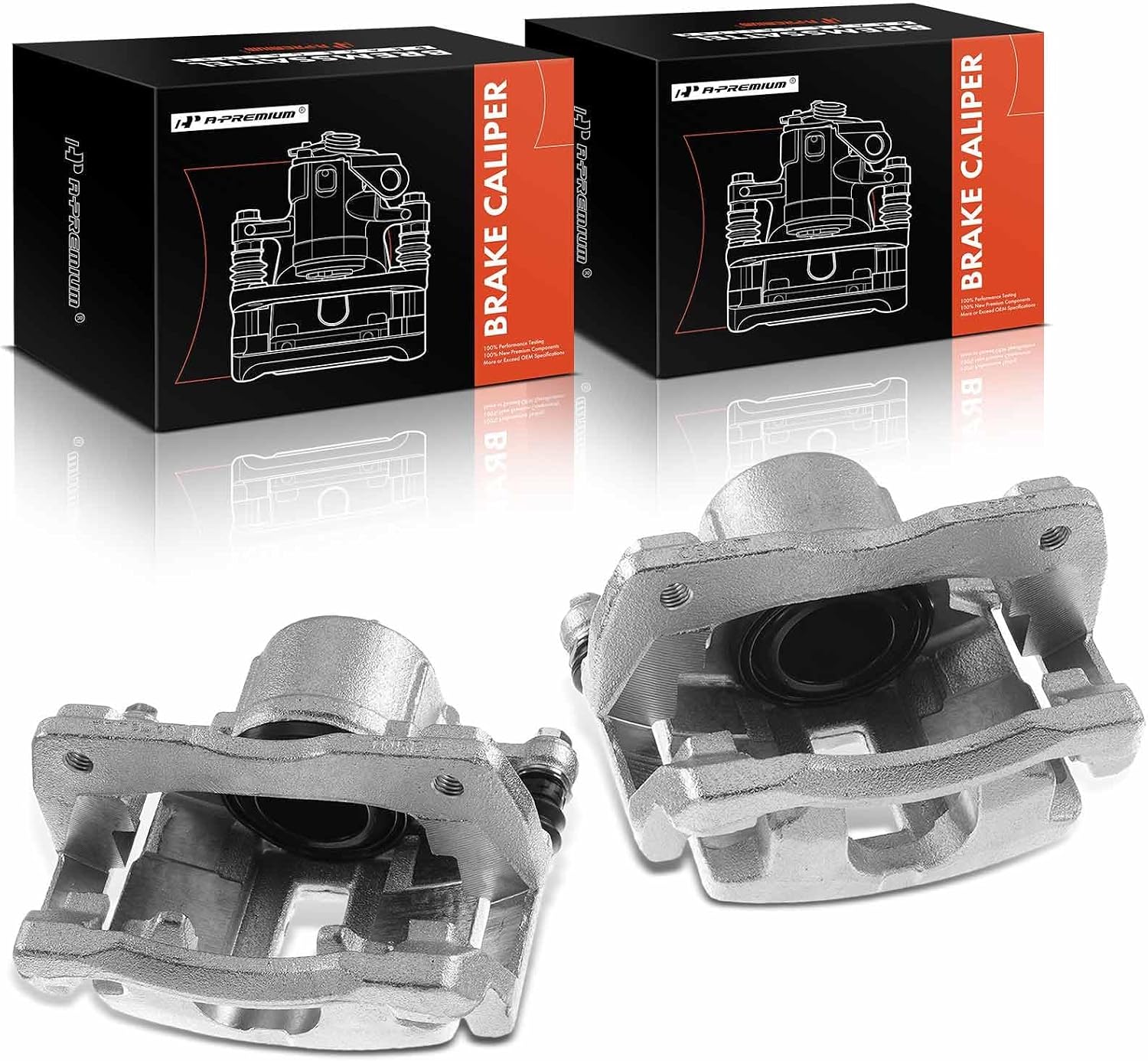 A-Premium Disc Brake Caliper Assembly with Bracket Compatible with Select Chrysler and Dodge Models - Neon 2003-2005, PT Cruiser 2003-2009, 2.4L - Front Driver and Passenger, 2-PC Set