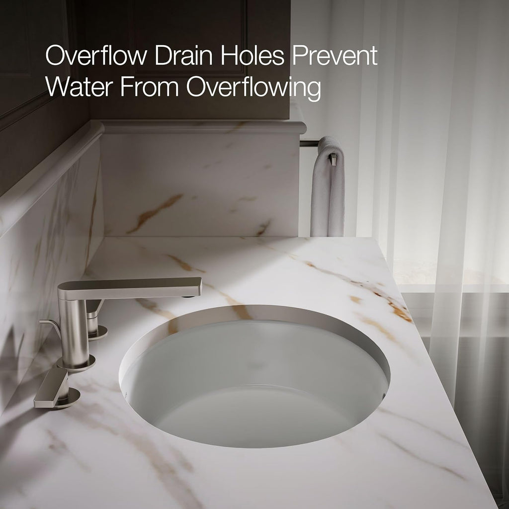 Kohler K-2881-0 Verticyl Oval Undercounter Bathroom Sink, White, One Size