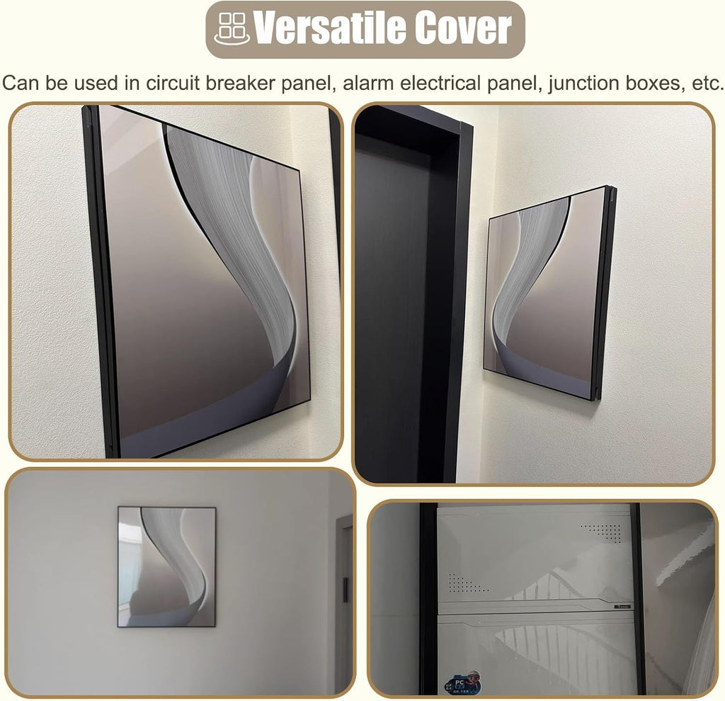Vertical Breaker Box Decorative Cover for Circuit Box, PVC Electrical Panel Cover Plates for Decorate Fuse Box Cover, Kitchen Electricity Meter Cover(Deep Coffee,40x50cm(15 3/4x19 3/4in))