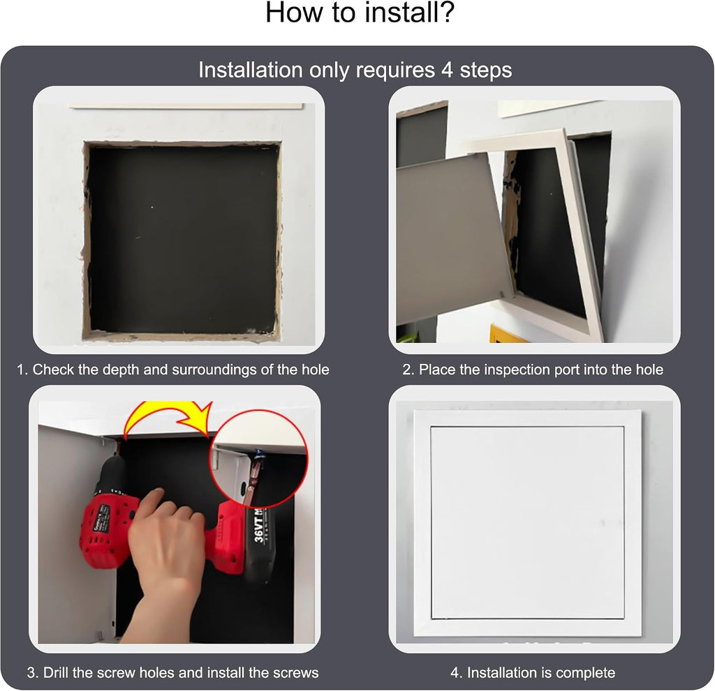 Customizable White Metal Ceiling Access Panel 32x34in - Ideal for Plumbing, Electrical Maintenance, and Drywall Attic Doors - Easy Access Laundry Chute Solution