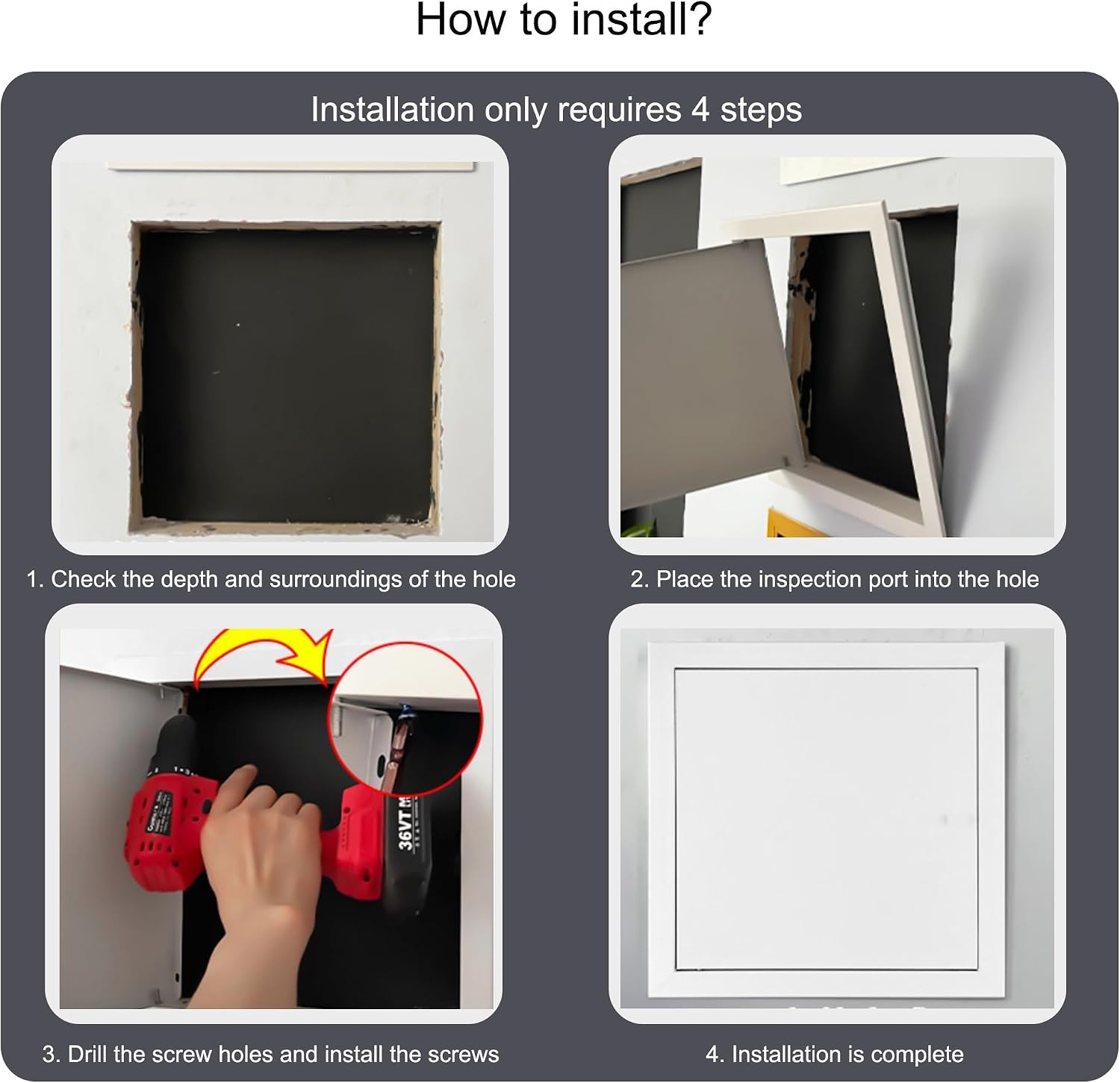 Customizable 12x16in Black Metal Ceiling Access Panel - Ideal for Plumbing, Attic, Laundry Chute & Electrical Maintenance - Durable Drywall Door for Bathroom Wall