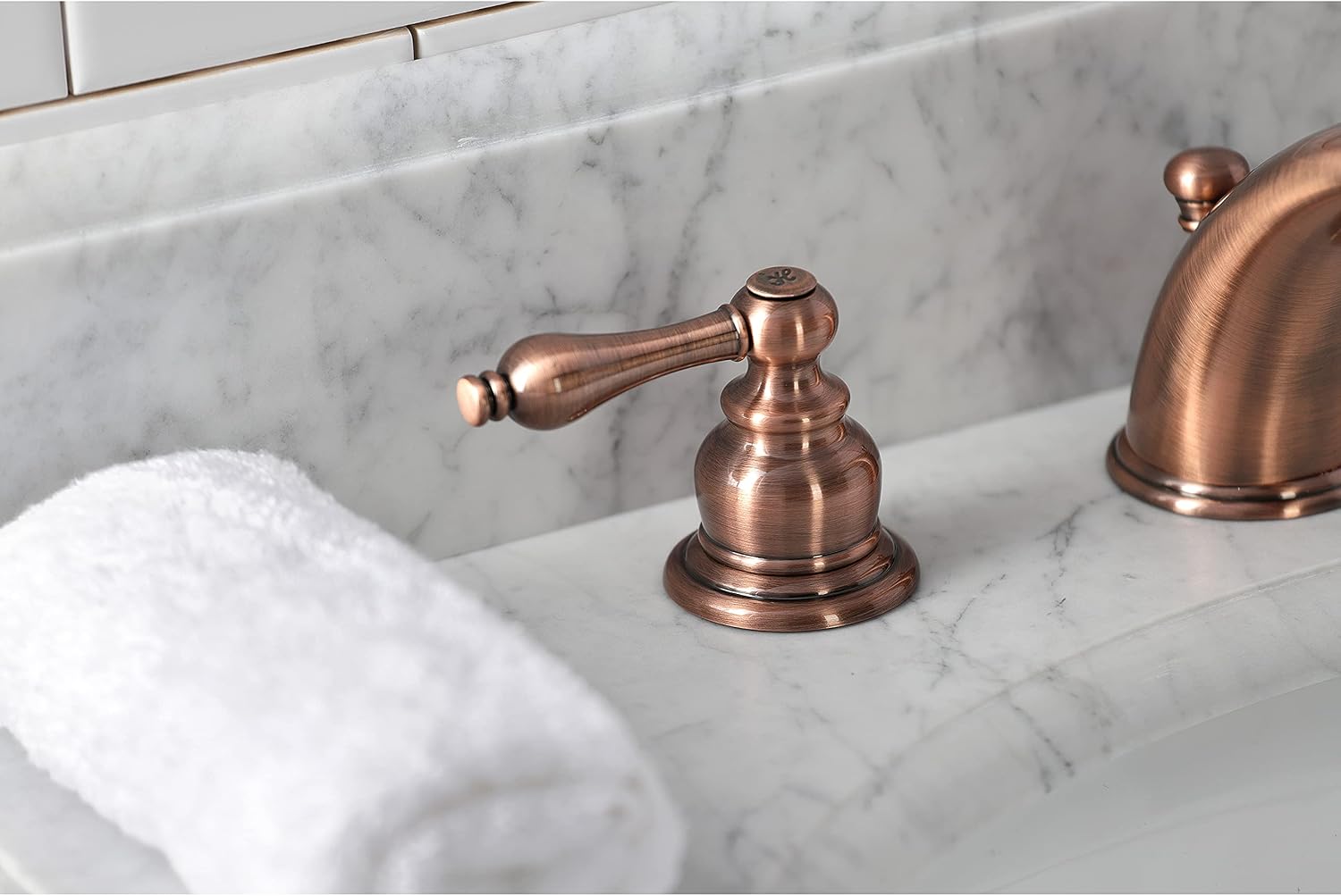 Kingston Brass KB976AL Victorian Widespread Bathroom Faucet, Antique Copper, 10 x 5.75 x 4.06
