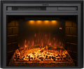 Electric Fireplace Insert 22' Wide, Wall Fireplace Electric with Remote Control, Realistic Log and Crackling Sound, Overheating Protection and Timer, 750/1500W Black