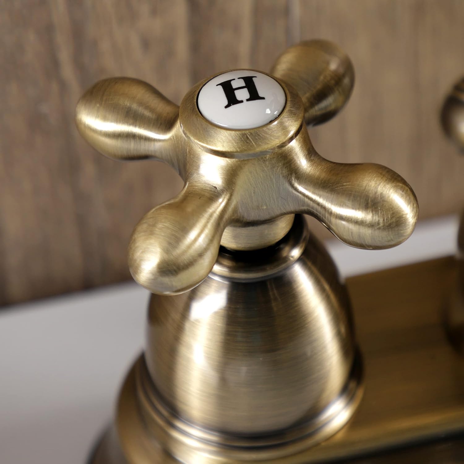 Kingston Brass KB1603AX 4 in. Centerset Bathroom Faucet, Antique Brass,4-Inch Center