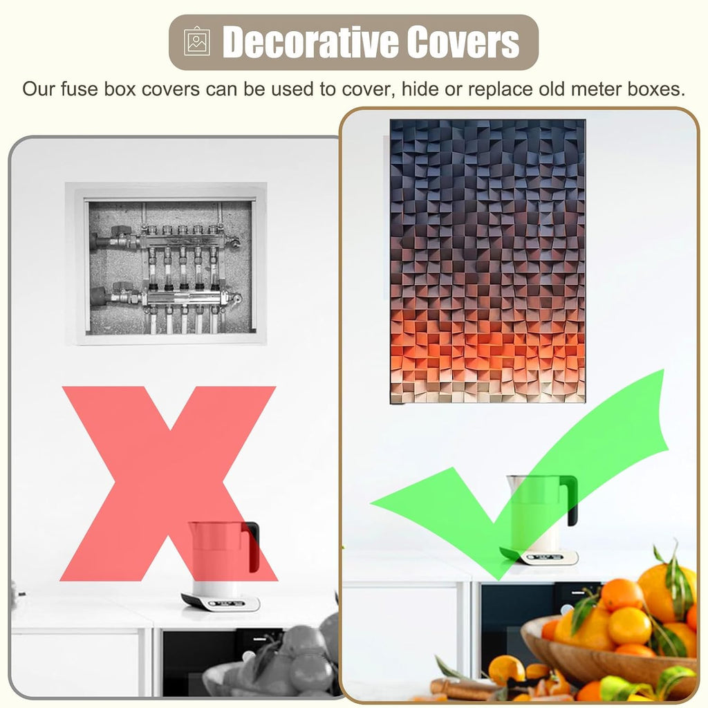 Purple Solid Color Electrical Panel Cover with Push-Pull Design, Durable Wall-Mounted Veal Hide Cover, 40x60cm (15.75x23.62) for Corner Units and Hotels