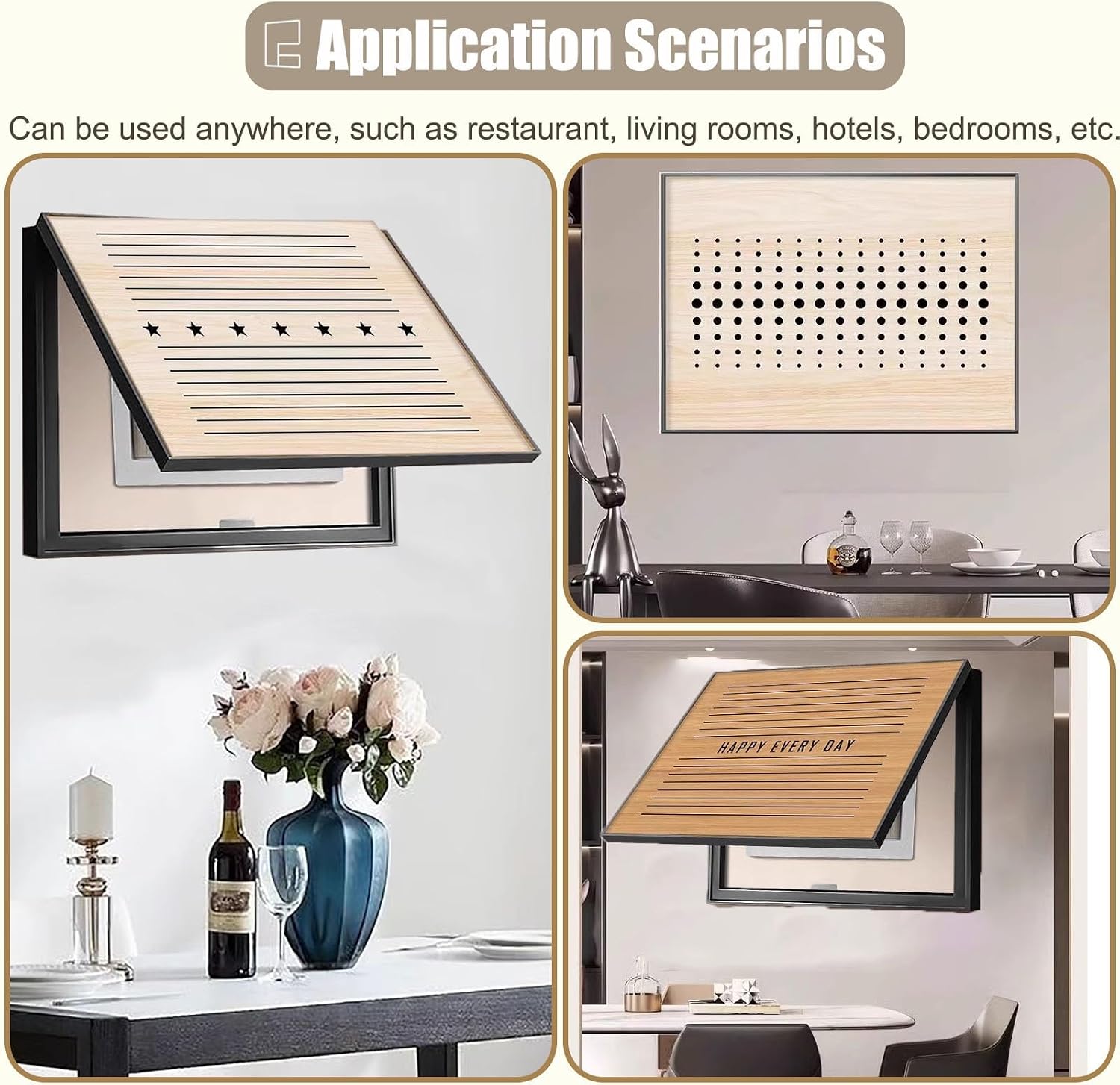Wood Electrical Panel Cover with Plastic Frame, Decorative Wall Circuit Breaker Box Cover Hollow, Inside Horizontal Meter Box Cover Panel Living Room(Deep Coffee,80x60cm(31 1/2x23 5/8in))