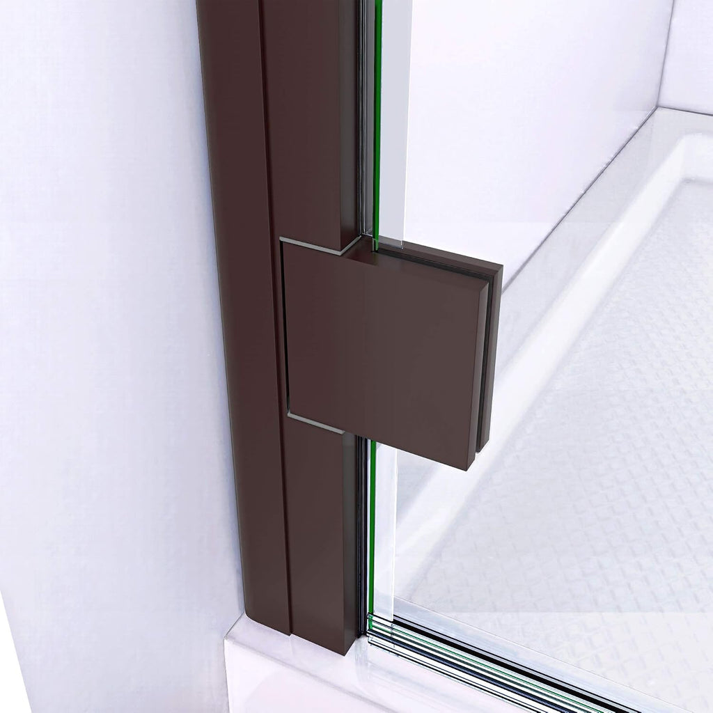 DreamLine Lumen 34 - 35 inch W x 72 inch H Semi-Frameless Hinged Shower Door in Chrome