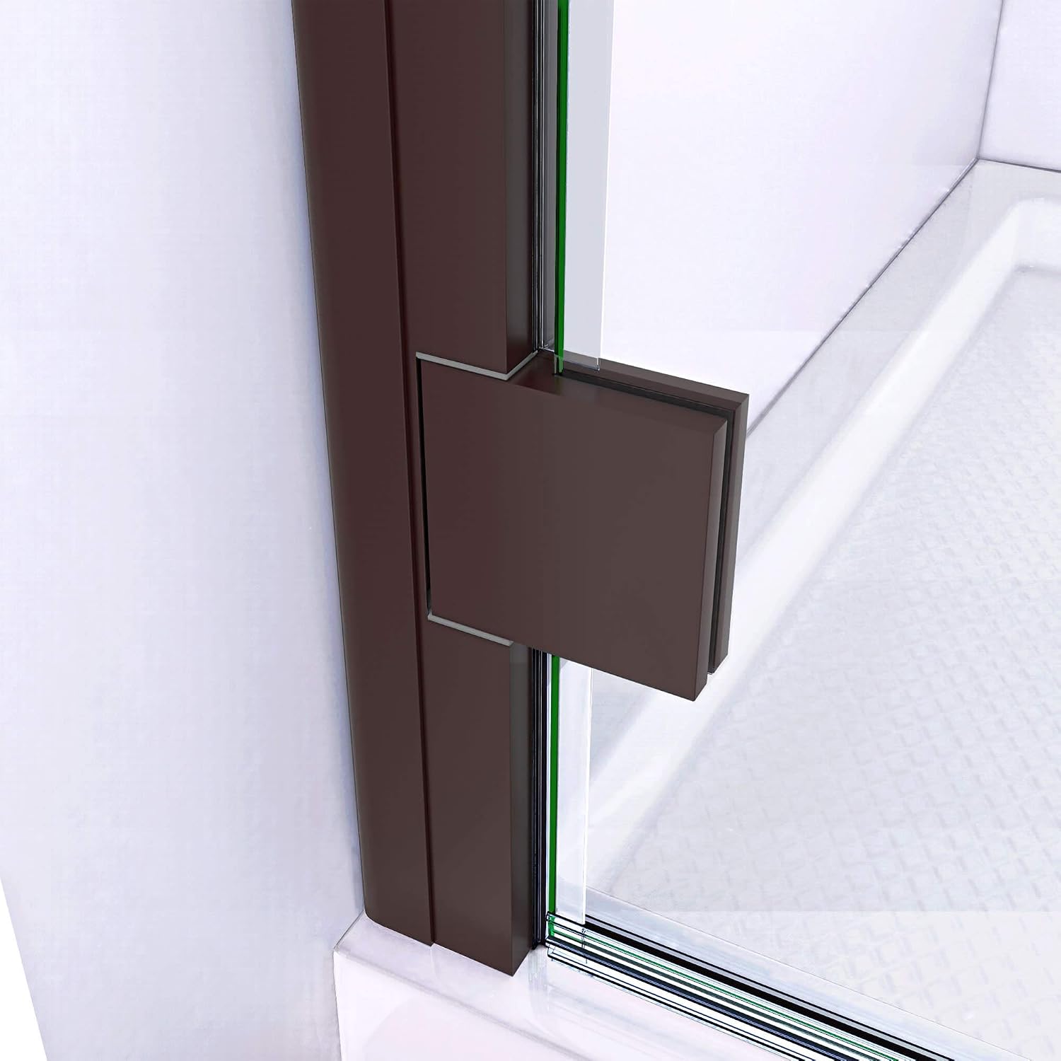 DreamLine Lumen 34 - 35 inch W x 72 inch H Semi-Frameless Hinged Shower Door in Chrome