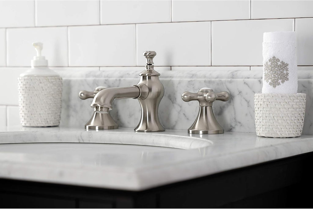 Kingston Brass KC7068AX Vintage 8 in. Widespread Bathroom Faucet, Brushed Nickel