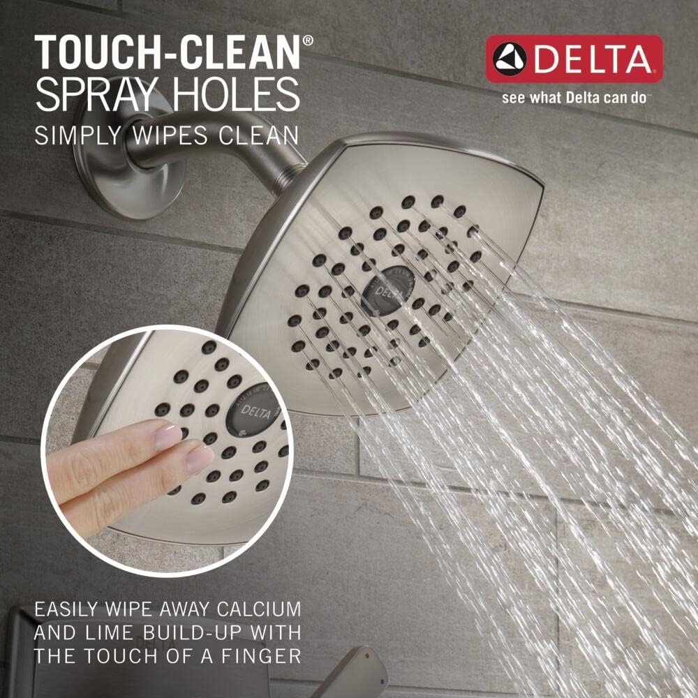 Delta Ashlyn 14 Series Shower Faucet Set, Brushed Nickel Shower Head and Handle Set, Valve Trim Kit, Stainless T14264-SS (Valve Not Included)
