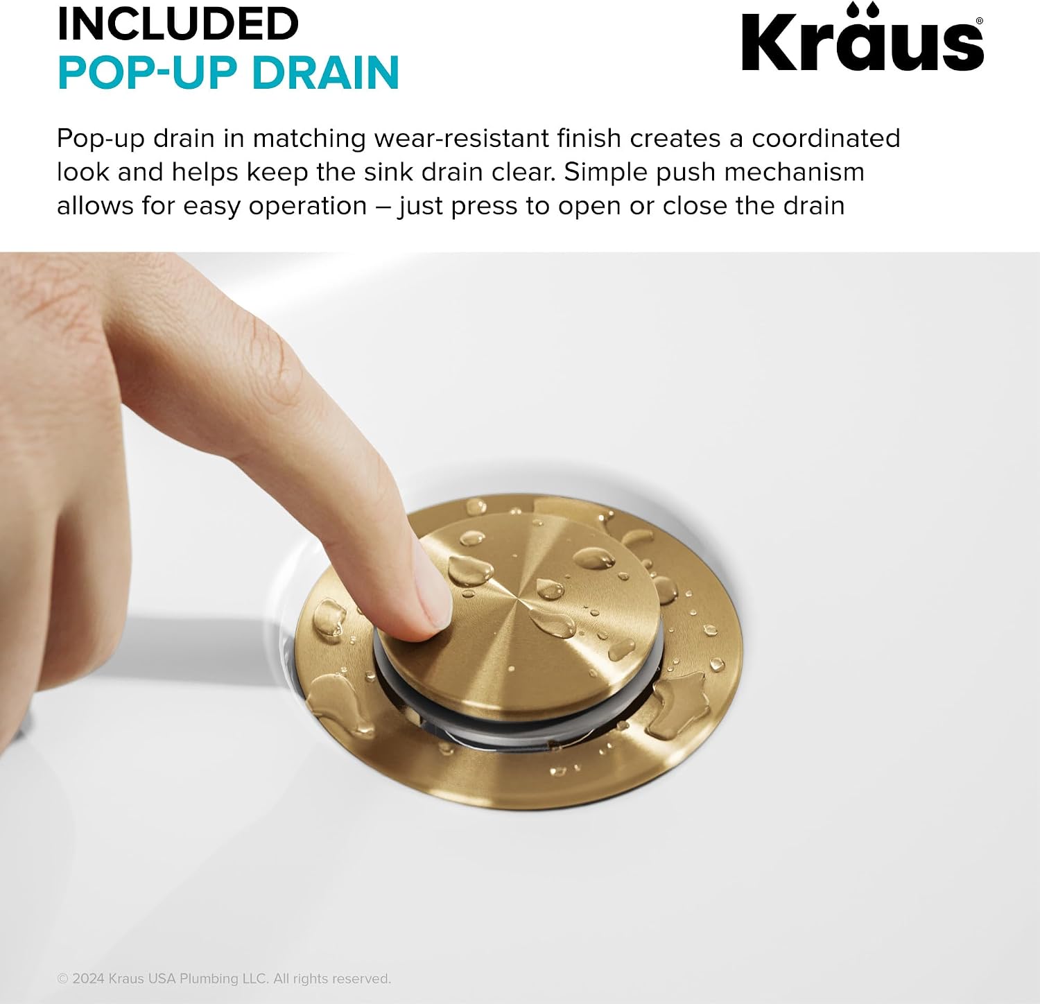 KRAUS Indy Bathroom Faucet for Vessel Sink in Spot-Free Brushed Brass with Single Handle, Pop Up Drain and Supply Lines, KVF-1410SFBB