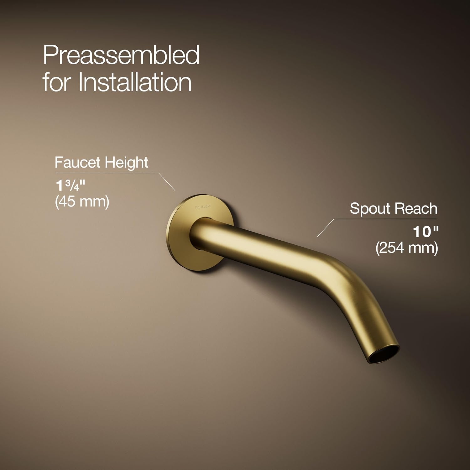 Kohler T23890-2MB Components Plumbing Fixtures, Vibrant Brushed Moderne Brass