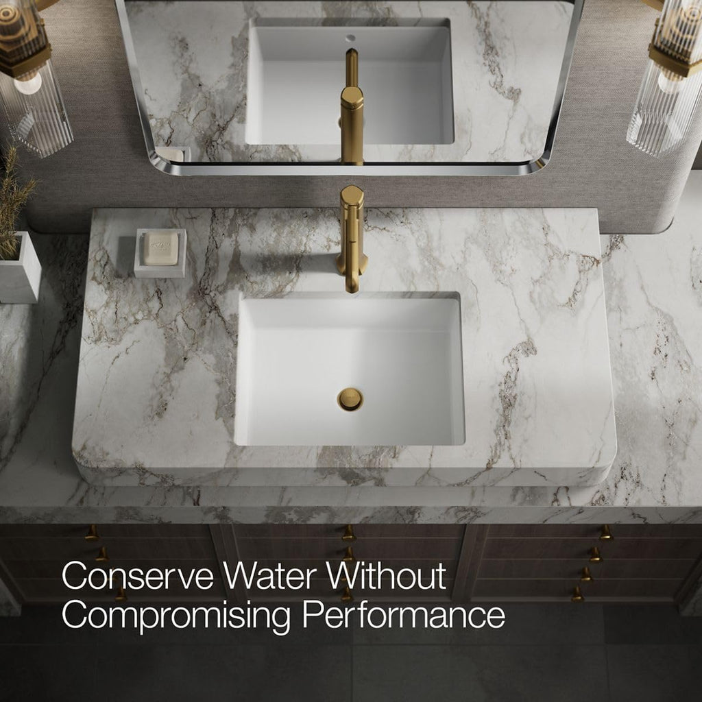 KOHLER 27003-4K-2MB Occasion Tall Single-Handle Bathroom Faucet with Pop-Up Drain Assembly, One Hole Bathroom Sink Faucet, 1.0 gpm, Vibrant Brushed Moderne Brass