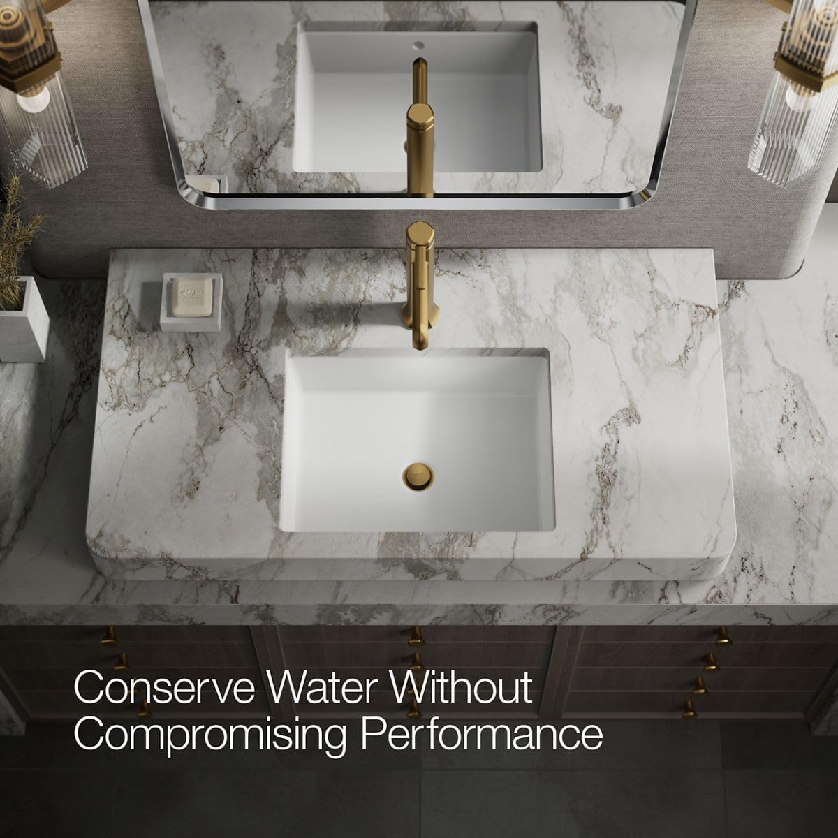 KOHLER 27003-4K-2MB Occasion Tall Single-Handle Bathroom Faucet with Pop-Up Drain Assembly, One Hole Bathroom Sink Faucet, 1.0 gpm, Vibrant Brushed Moderne Brass