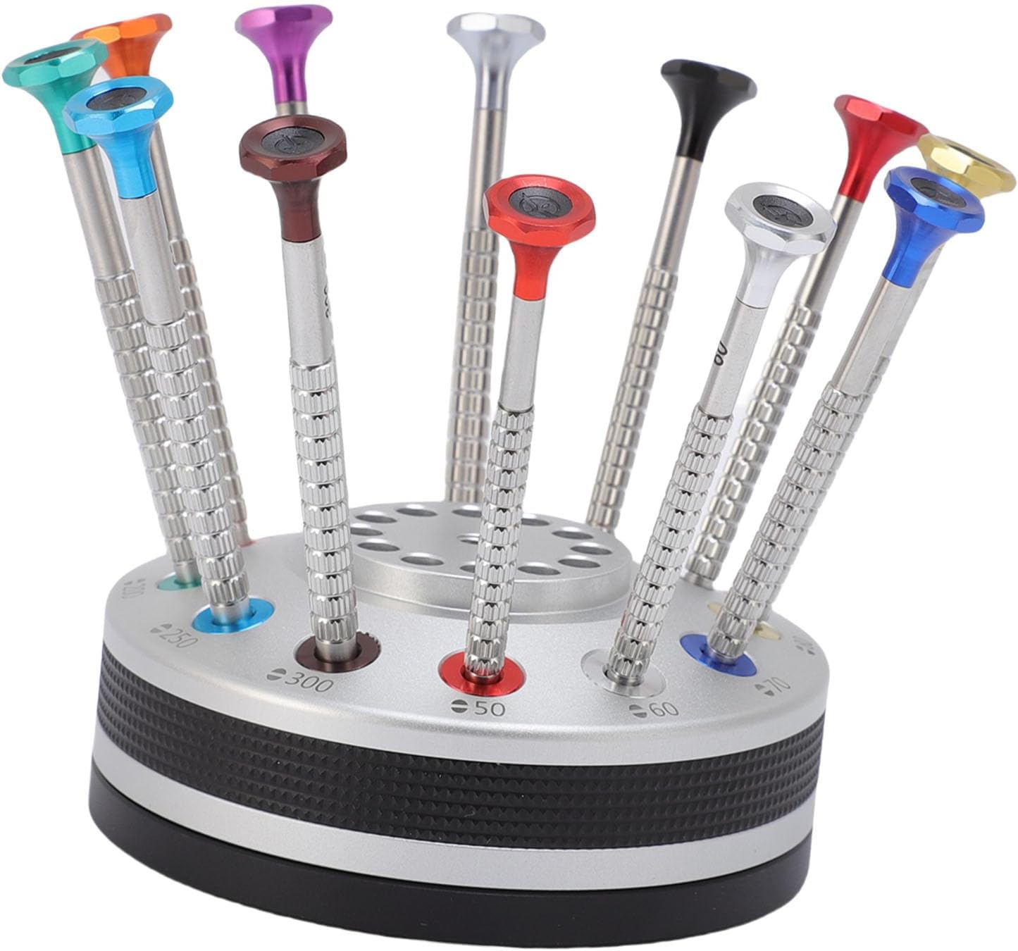 12PCS Watchmakers Screw Driver Set with on Rotating Stand & Stainless Steel Flat PH Head, Accurate Suitable for Watch Repair Eyewear Jewelry