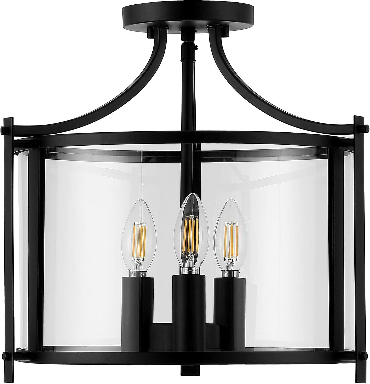 SAFAVIEH Lighting Collection Grenten Oil Rubbed Bronze 3-Light Kitchen Bathroom Dining Bedroom Foyer Hallway Flush Mount (LED Bulbs Included)