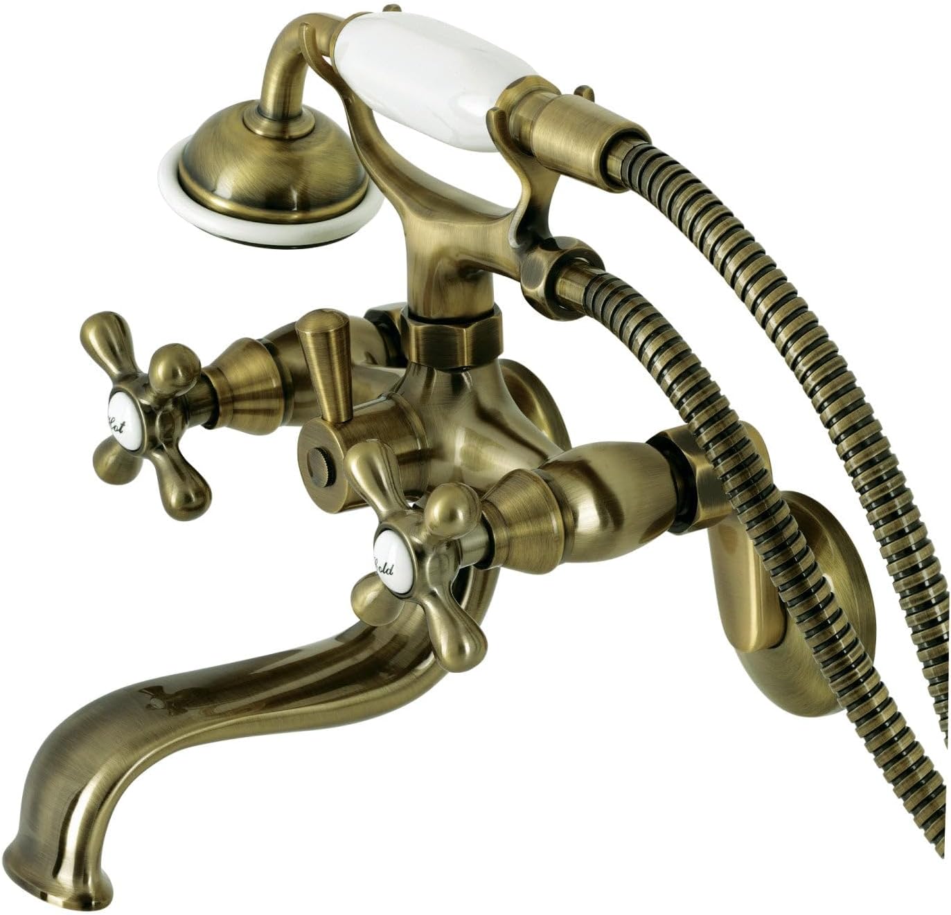 Kingston Brass KS226AB Kingston Clawfoot Tub Faucet, Antique Brass 9 x 9.19 x 8.81
