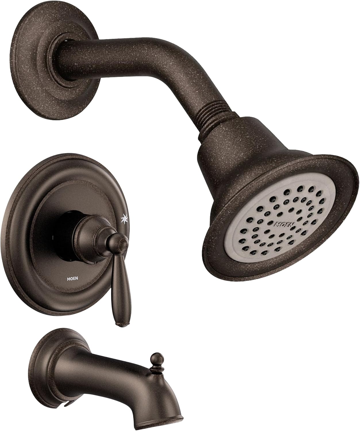 Moen Brantford Oil-Rubbed Bronze Posi-Temp Pressure Balancing Eco-Performance Bathtub Shower Trim Kit with Traditional Showerhead, Shower Handle, Arm, Tub Spout (Valve Required), T2153EPORB