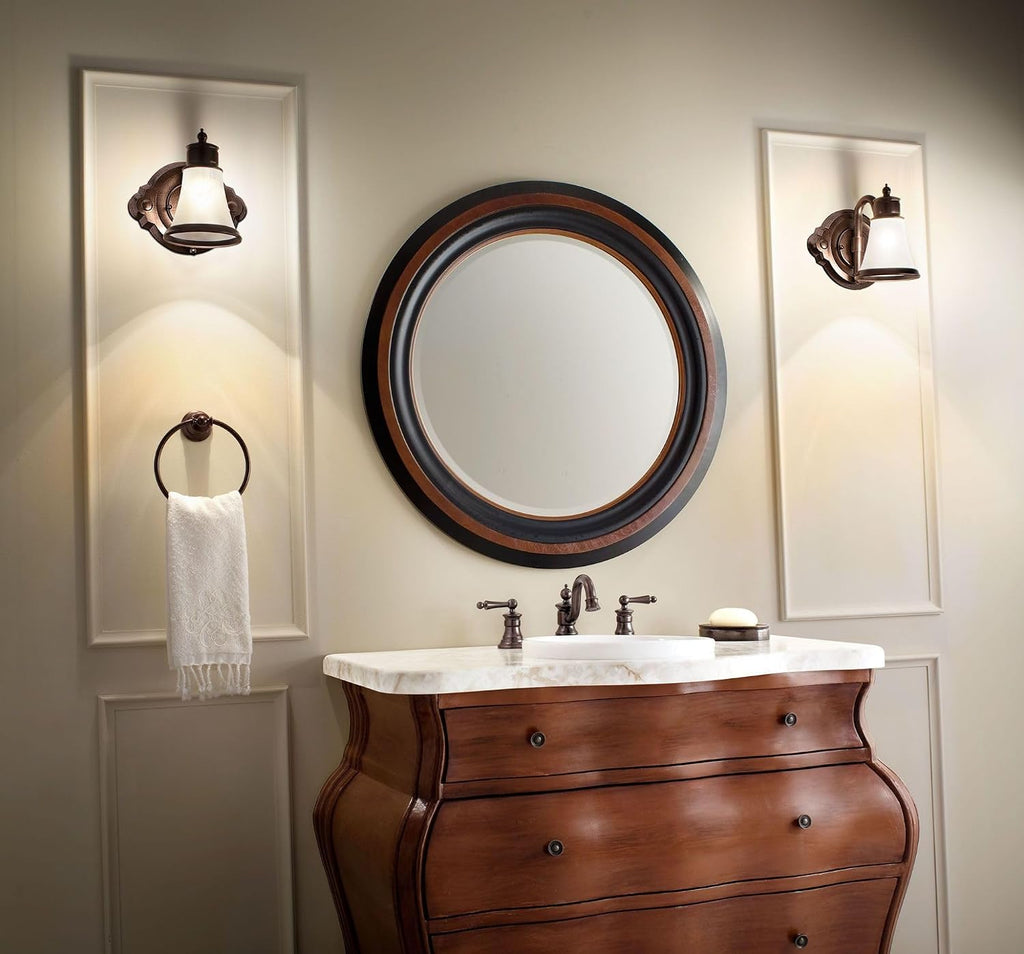 Moen YB9861CH Waterhill 1-Light Dual-Mount Bath Bathroom Vanity Fixture with Frosted Glass, Chrome