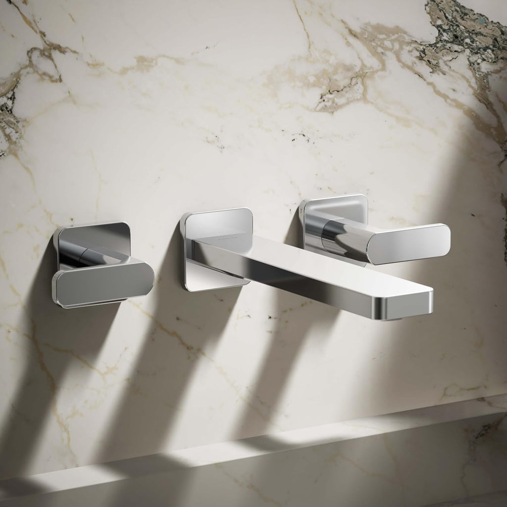 KOHLER T27120-4-CP Parallel® Wall-mount bathroom sink faucet trim, Polished Chrome