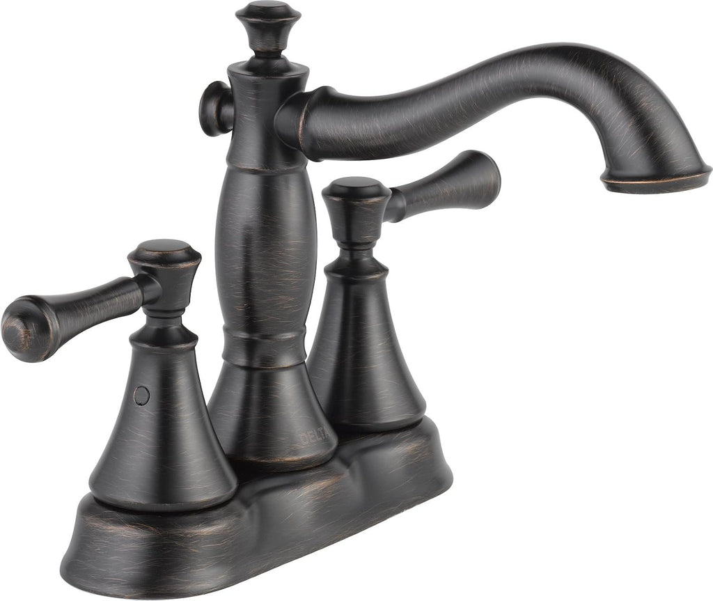 Delta Faucet Cassidy Bronze Bathroom Faucet, Centerset Bathroom Faucet, Bathroom Sink Faucet, Metal Drain Assembly, Venetian Bronze 2597LF-RBMPU