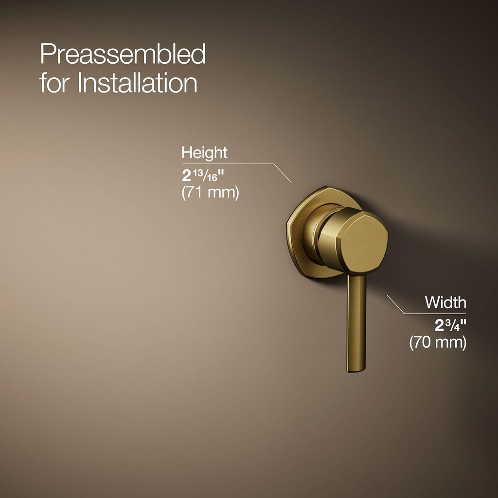 KOHLER K-27012-4-2MB Occasion Wall-Mount Bathroom Sink Faucet Handle, Premium Durable Metal, Corrosion Resistant, Vibrant Brushed Moderne Brass