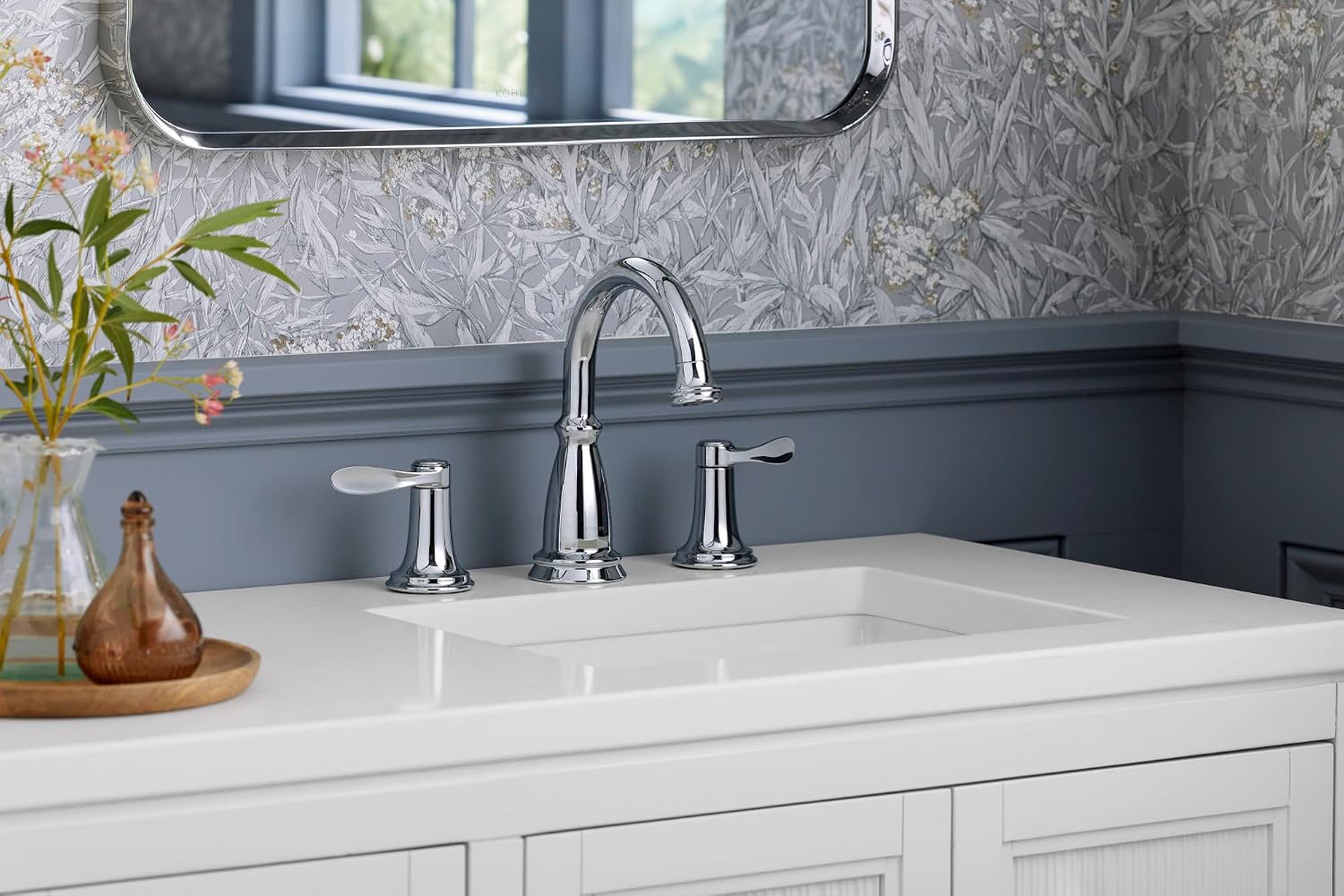 KOHLER 27380-4N-2BZ Bellera Widespread Bathroom Faucet with Pop-Up Drain Assembly, 3-Hole 2-Handle Bathroom Sink Faucet, 0.5 gpm, Oil-Rubbed Bronze