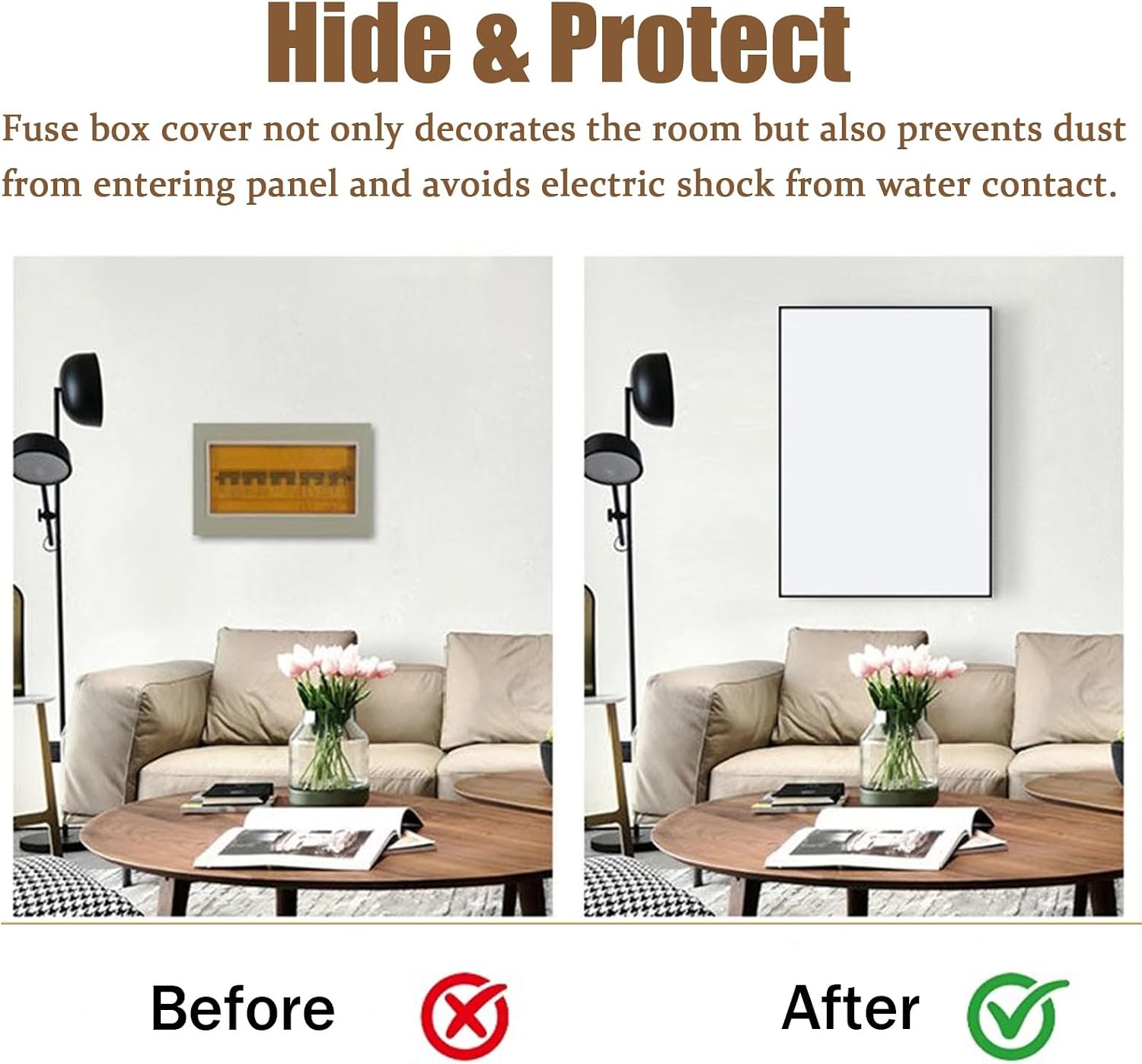 Electrical Panel Cover 12 14 16 20 in Circuit Breaker Box Cover, Power Distribution Switch Box Decorative Painting, Electrical Panel Cover/ Fuse Box Cover Cabine(Style N,50 x 60 cm (19.7 x 23.6 in))
