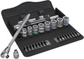 Wera 05004048001 8100 SB 8 Zyklop Metal Ratchet Set with switch lever, 3/8' drive, metric, 29 pieces