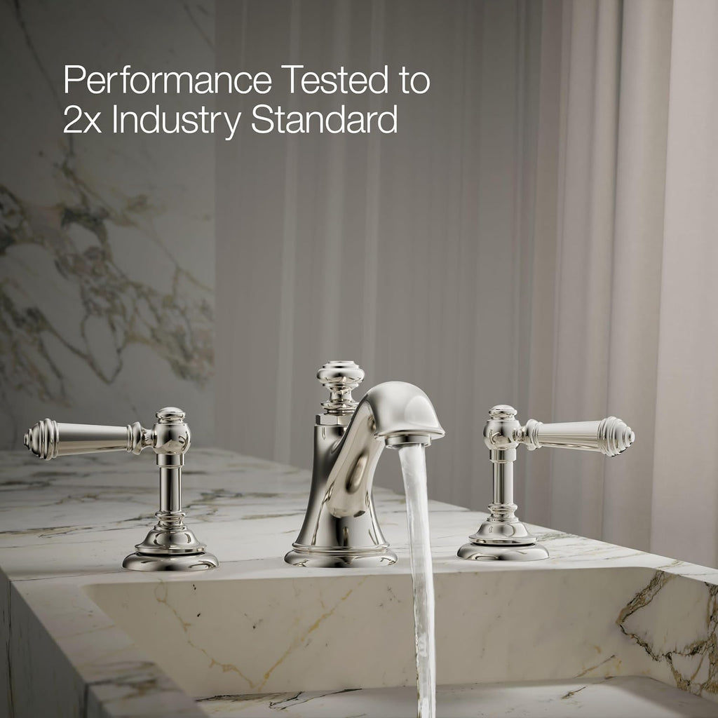 Kohler K-98068-4-SN Artifacts Bathroom Sink Lever Handles, Less Spout, Vibrant Polished Nickel, One Size