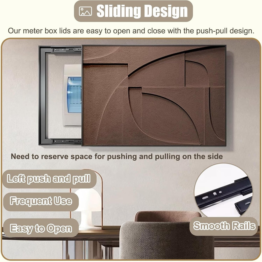 Kitchen Breaker Box Cover for Decorative Wall, Art Tan Electrical Panel Cover for Hide Meter Box/Junction Box, Decorative Fuse Box Cover Horizontal(B,70x50cm(27 1/2x19 3/4in))