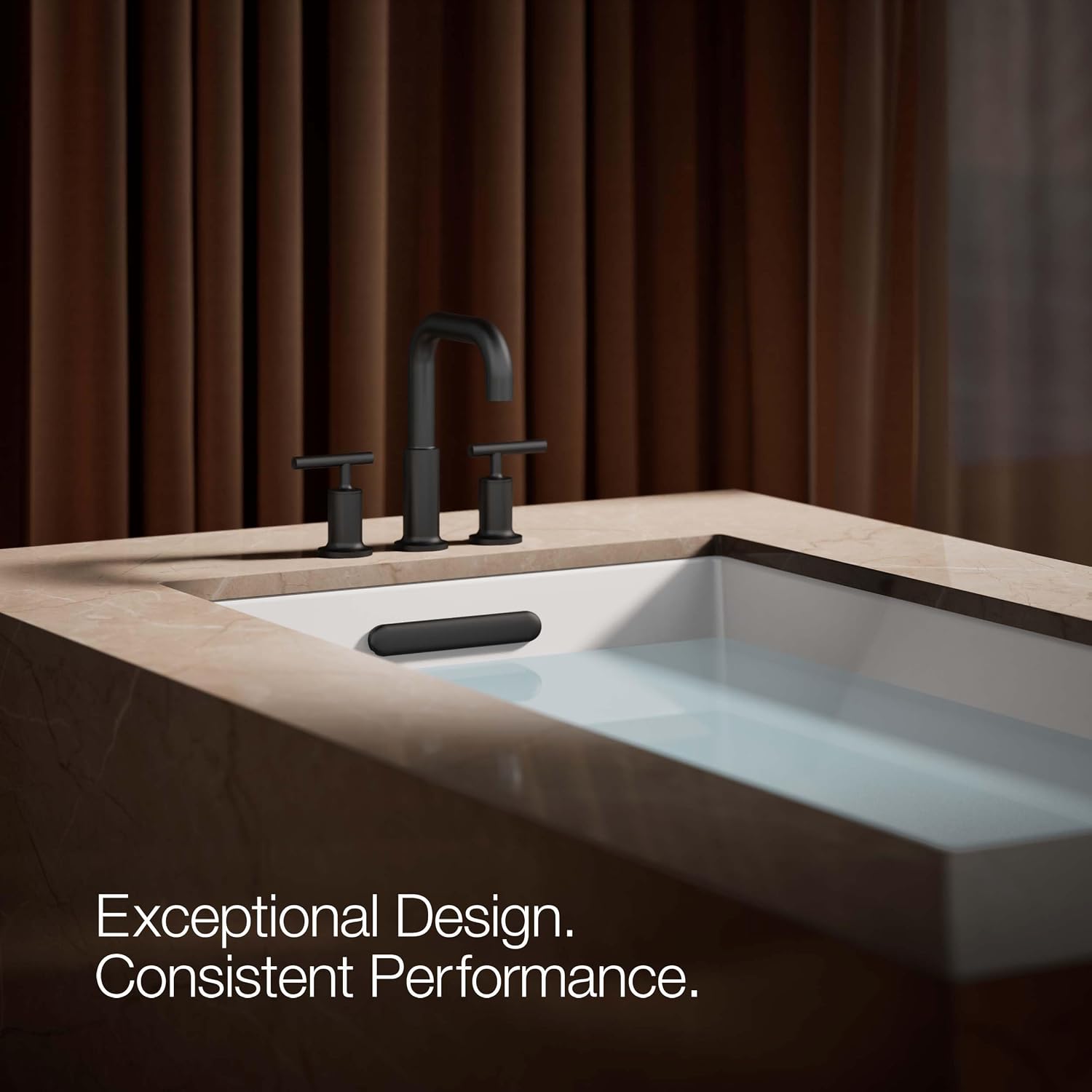 Kohler T14428-4-BL Purist Deck-Mount High-Flow Bath Faucet Trim with Lever Handles, Valve Not Included, Matte Black