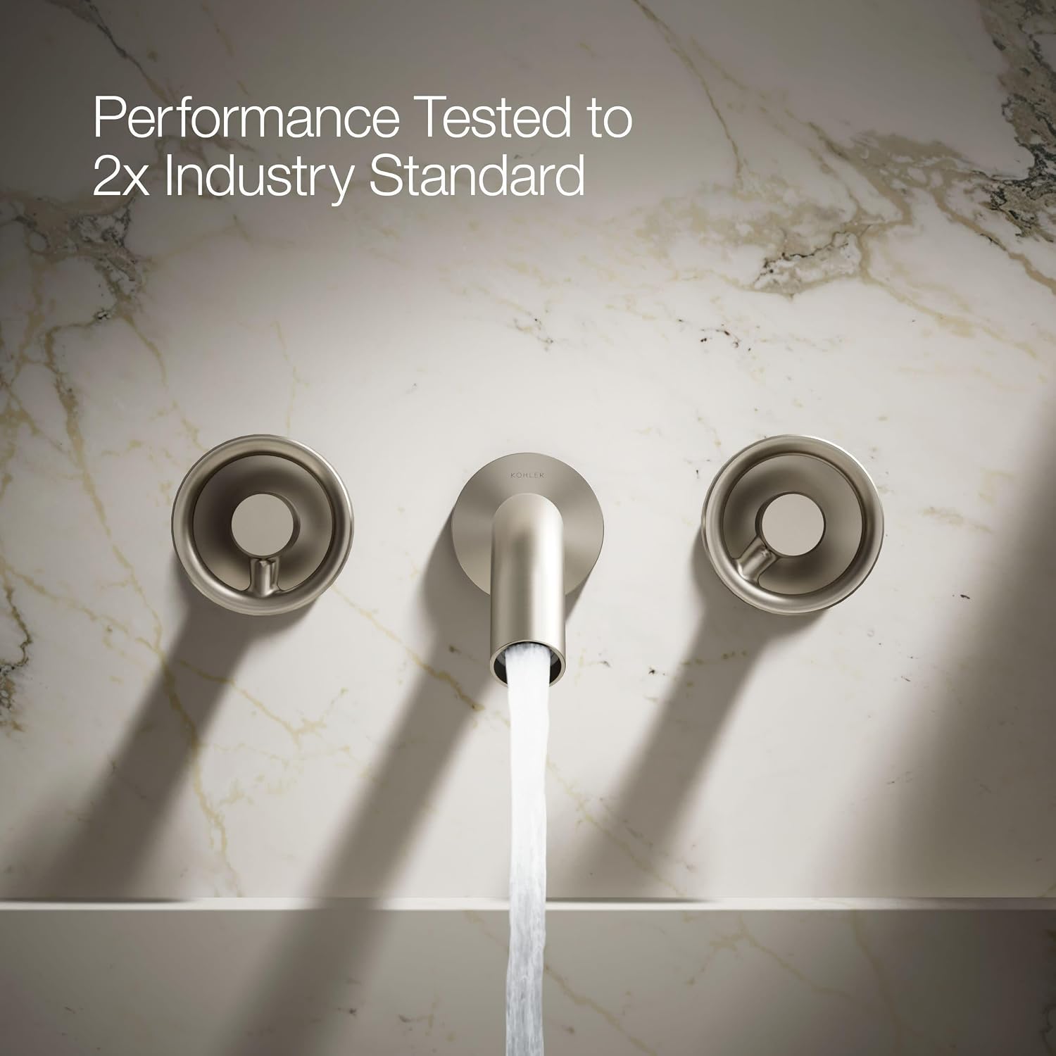 KOHLER Components Wall-mount Bathroom Sink Faucet Trim With Industrial Handles