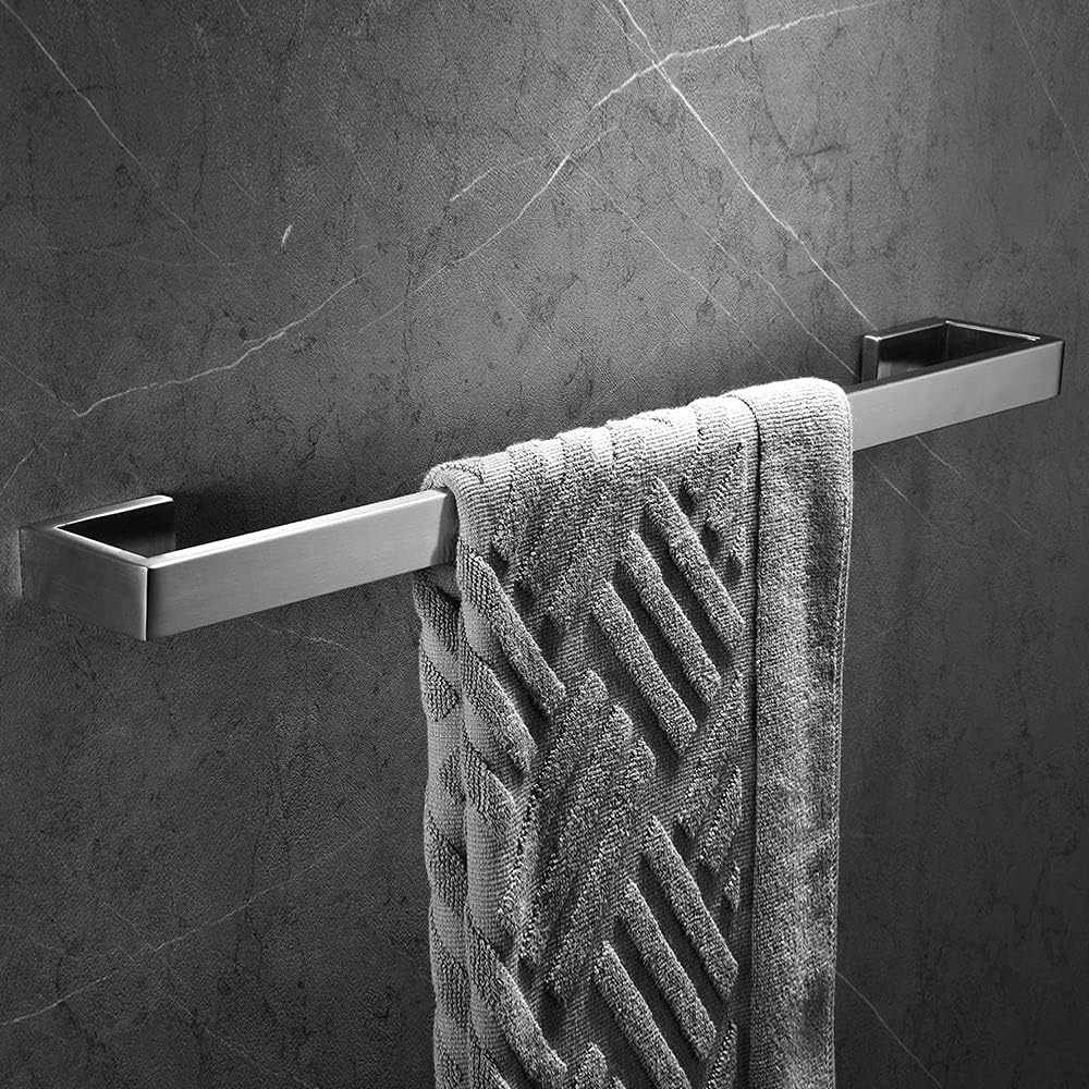 Brushed Nickel Bathroom Hardware Set Towel Bar Toilet Paper Holder Robe Hook Stainless Steel Wall Mounted