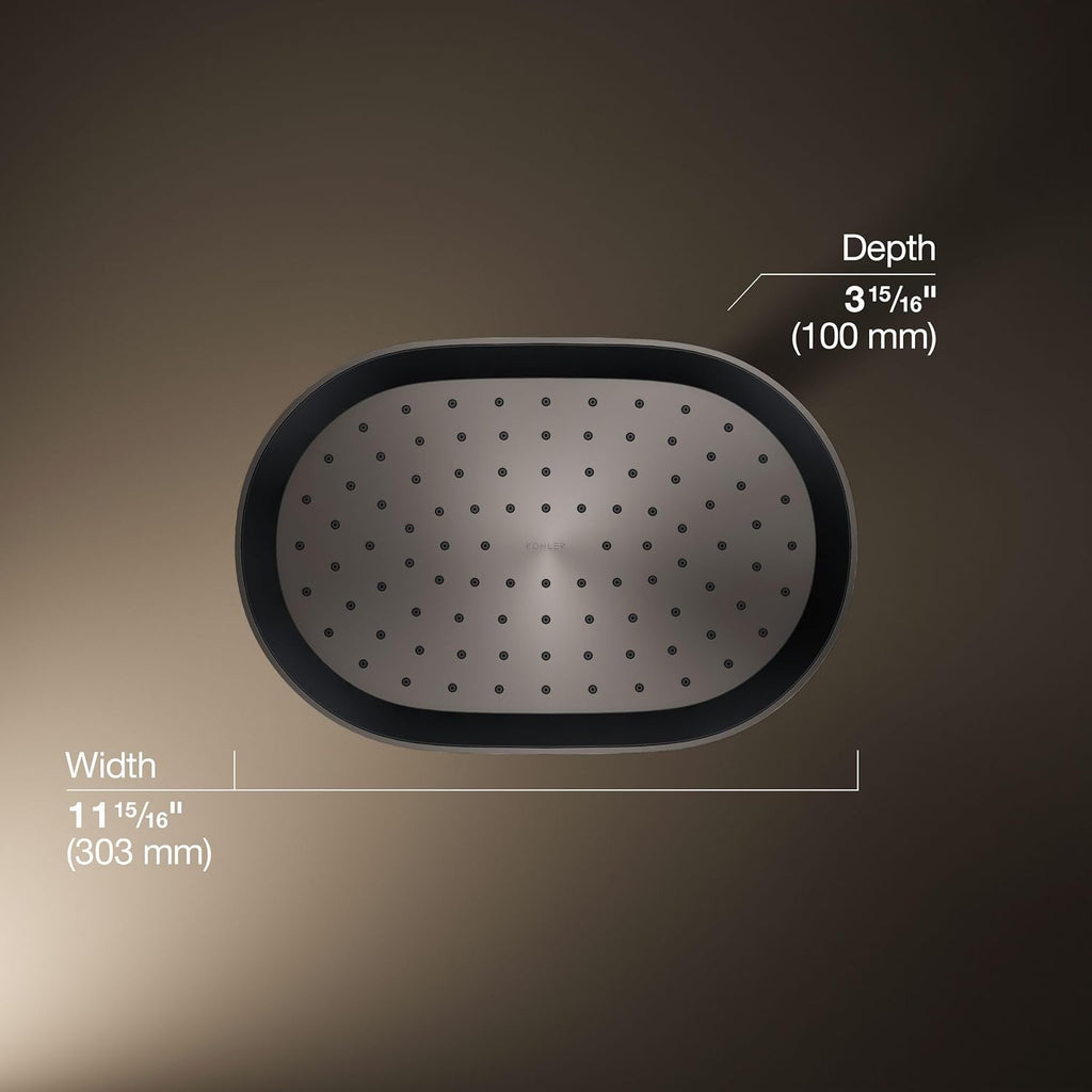 Kohler 26293-G-TT Statement® Oblong 12' single-function rainhead, 1.75 gpm, Vibrant Titanium