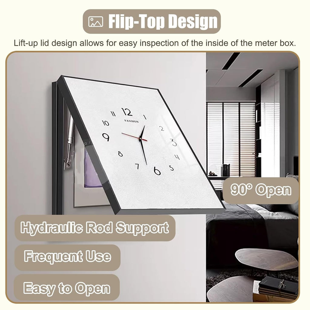 Wall-Mounted Kitchen Breaker Box Cover, Durable Veal Electric Panel Plate for Home & Office, Farmhouse Style Meter Box Cover (Light Brown, 40x60cm / 15.8x23.6)