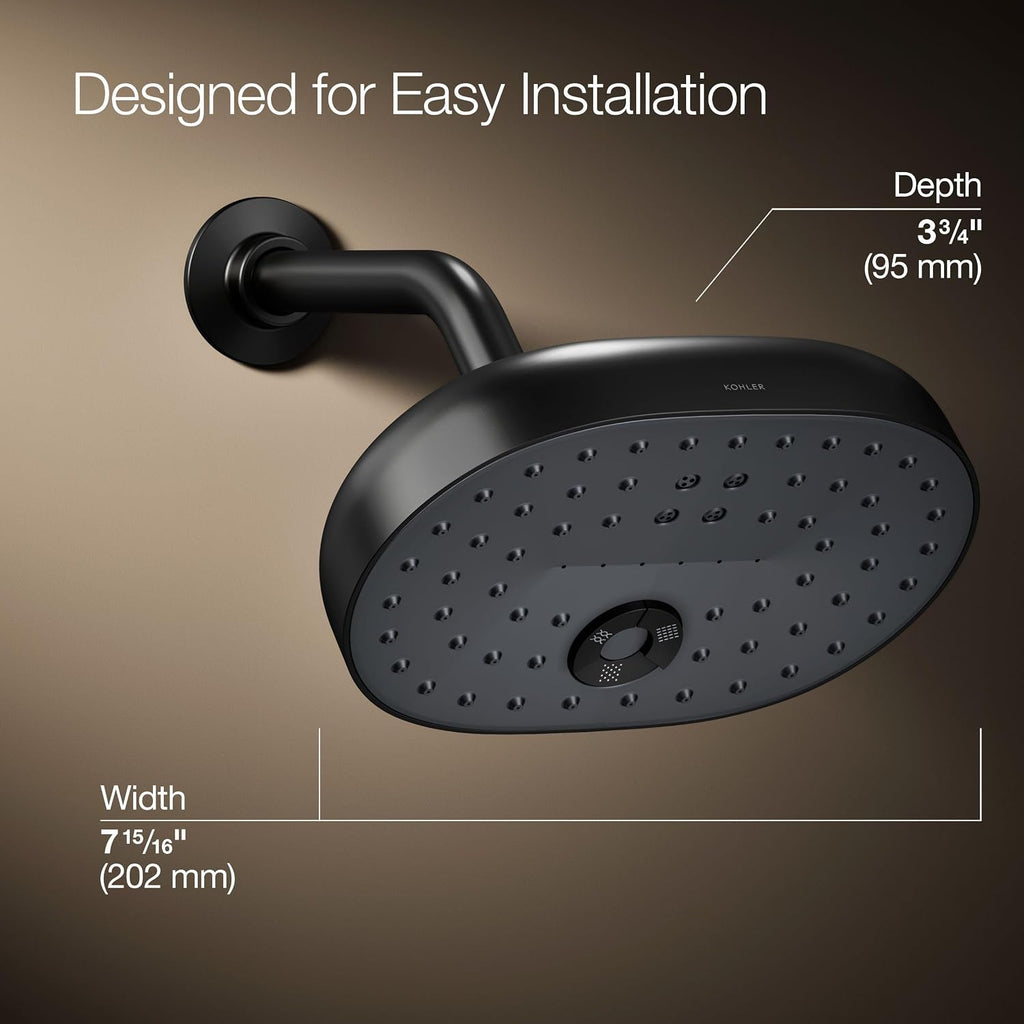 Kohler 26290-BL Statement® Three-function showerhead, 2.5 gpm, Matte Black