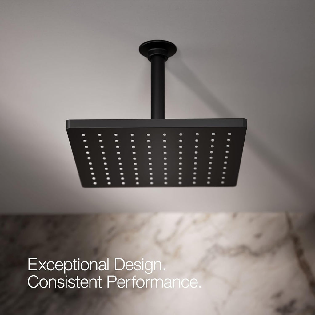 Kohler 26149-BL Honesty® 10' single-function rainhead, 2.5 gpm, Matte Black