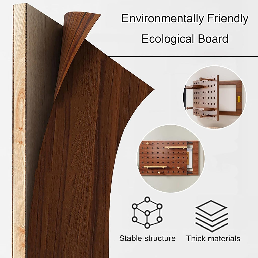 Decorative Fuse Box Covers, Wall Mounted Electrical Panel Cover, Pegboard Combination Organizer Storage, Adapts to Different Interior Styles(Wood 2,70 * 50cm/27.5 * 19.7in)