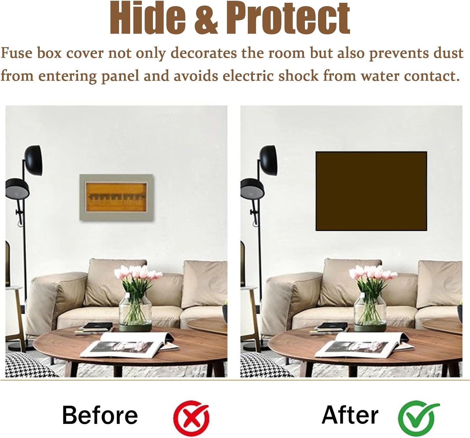 Electrical Panel Cover Meter Cover Box Decorative Simple Design - Hide Paintings, Cabinet Decorative Fuse Box Cover Wall Mounted, Electrical Panel Cover(Style E,70 x 60 cm (27 1/2' x 23 5/8'))