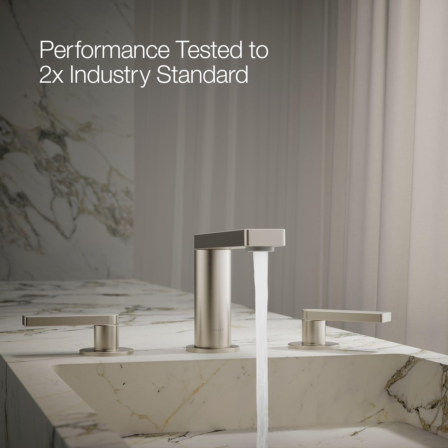 Kohler 73060-4-BN Composed® Widespread Bathroom Sink Faucet with Lever Handles, 1.2 gpm, Vibrant Brushed Nickel