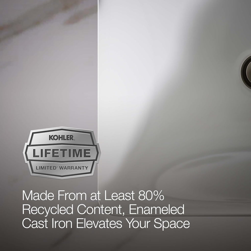 Kohler K-5400-0 Iron Plains Dual-Mount Bathroom Sink, White, 20.56
