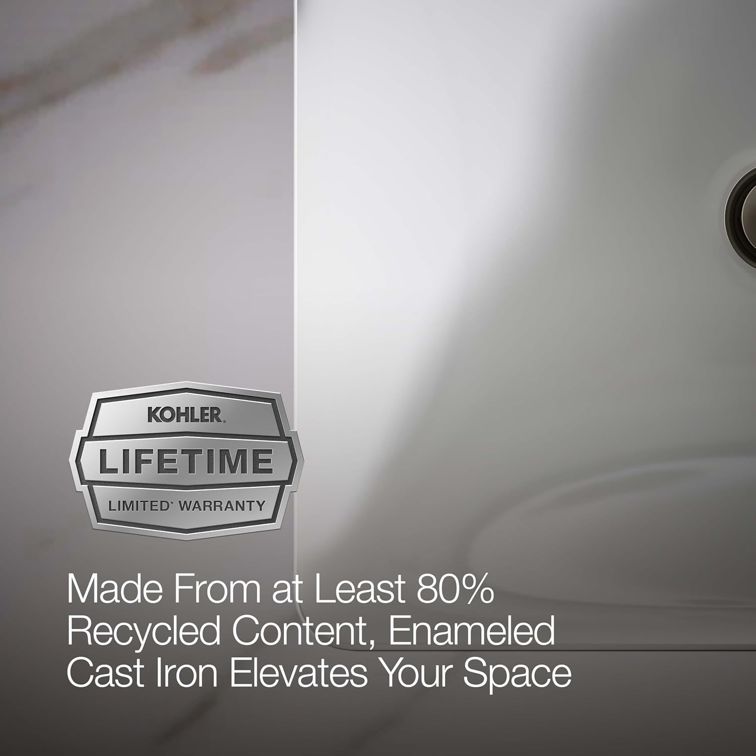 Kohler K-5400-0 Iron Plains Dual-Mount Bathroom Sink, White, 20.56