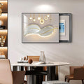 Breaker Box Cover Decorative, Electric Meter Fuse Box Cover, Modern Wall Art Painting, Crystal Ceramic Surface, Sliding or Flip-up Design, Widely Used(Gold 1,60 * 50cm/23.6 * 19.7in)