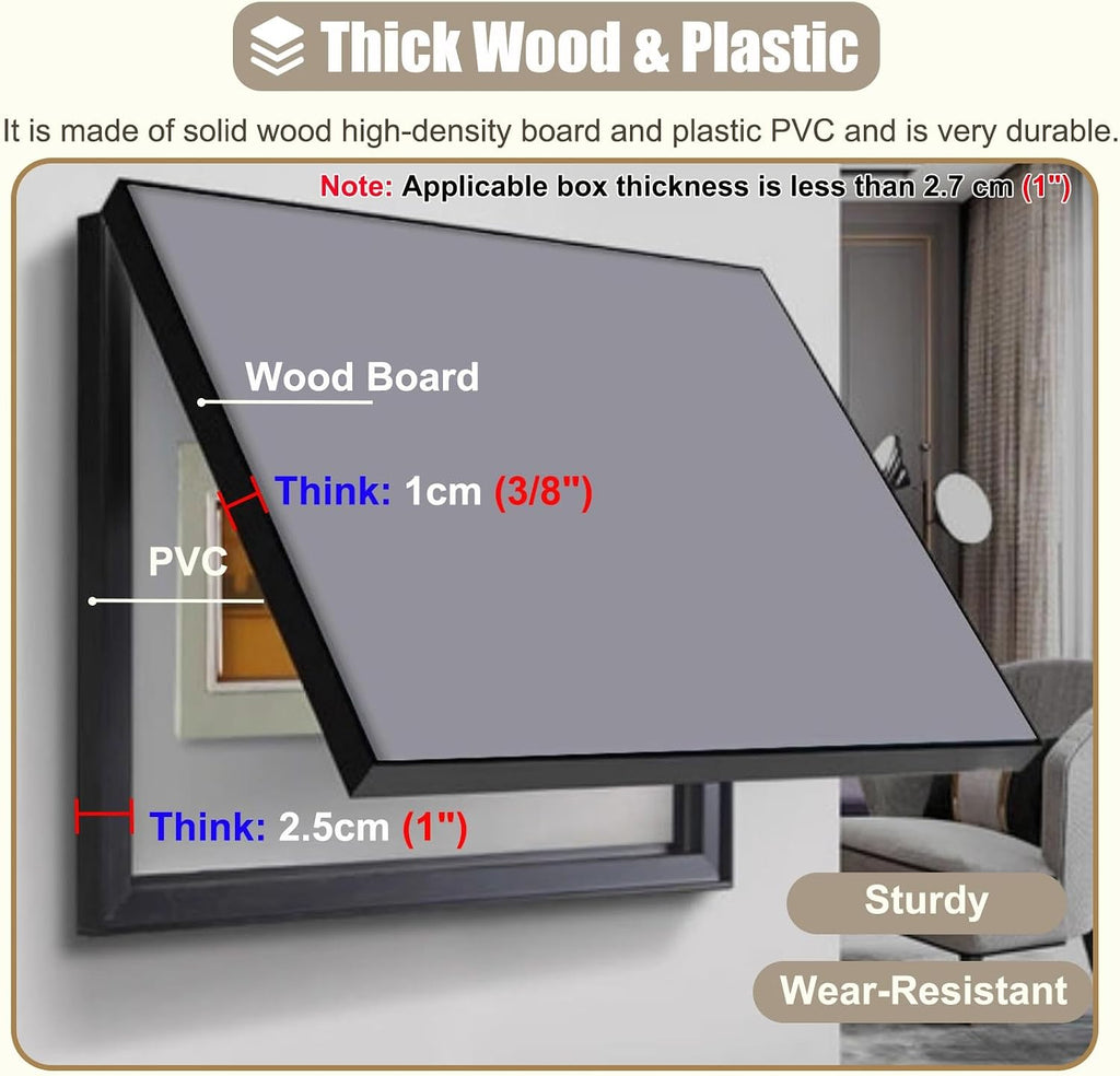 Breaker Box Cover 12in / 16in / 20in / 24in Height, Wall Mounted Electrical Panel Cover for Home Decoration, Electricity Meter Box Cover for Hide(Flip-Top/c,60x50cm (24x20in))