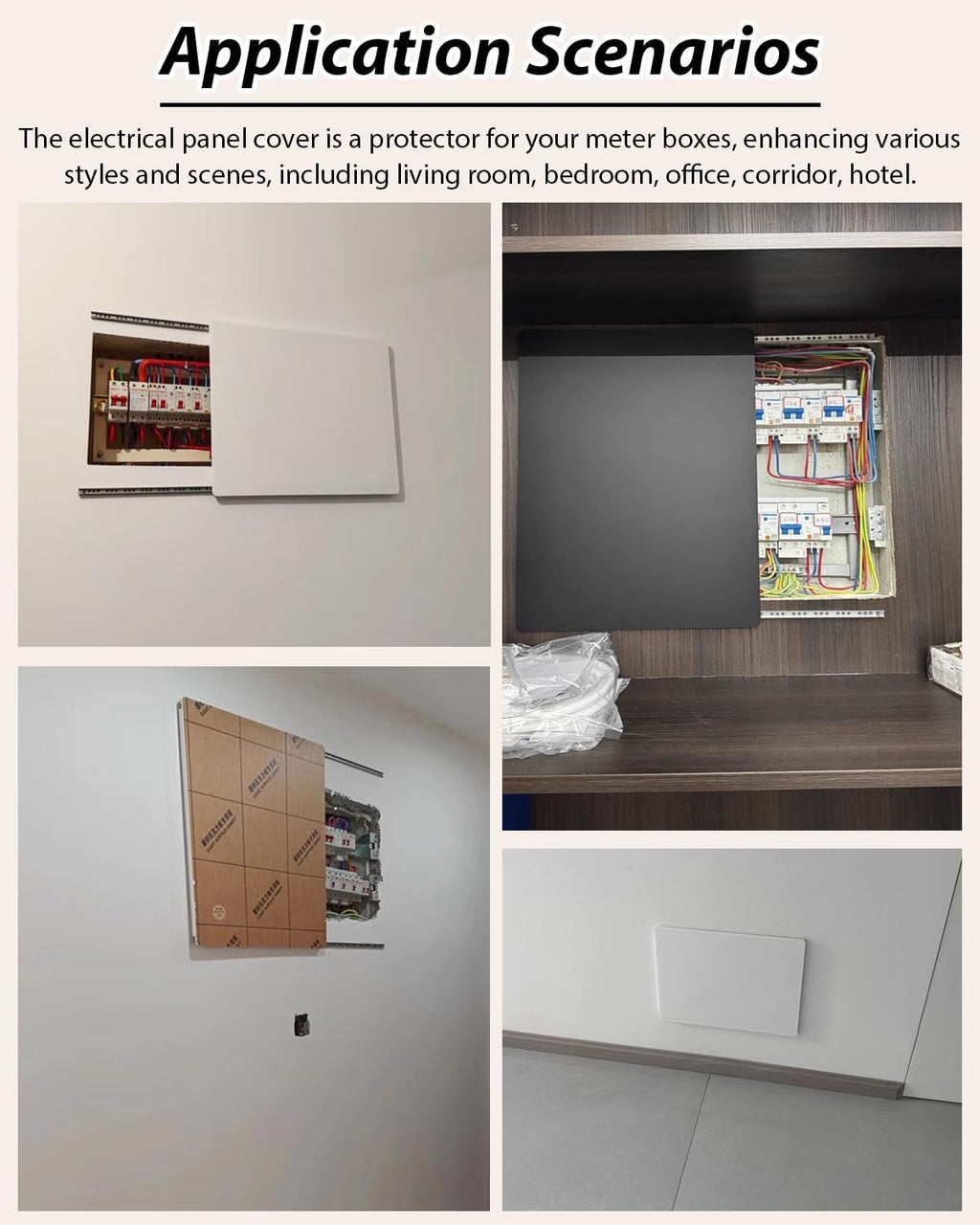Decorative Sliding Fuse Box Cover, Hidden Painting Electrical Meter Box Cover for Living Room and Corridor